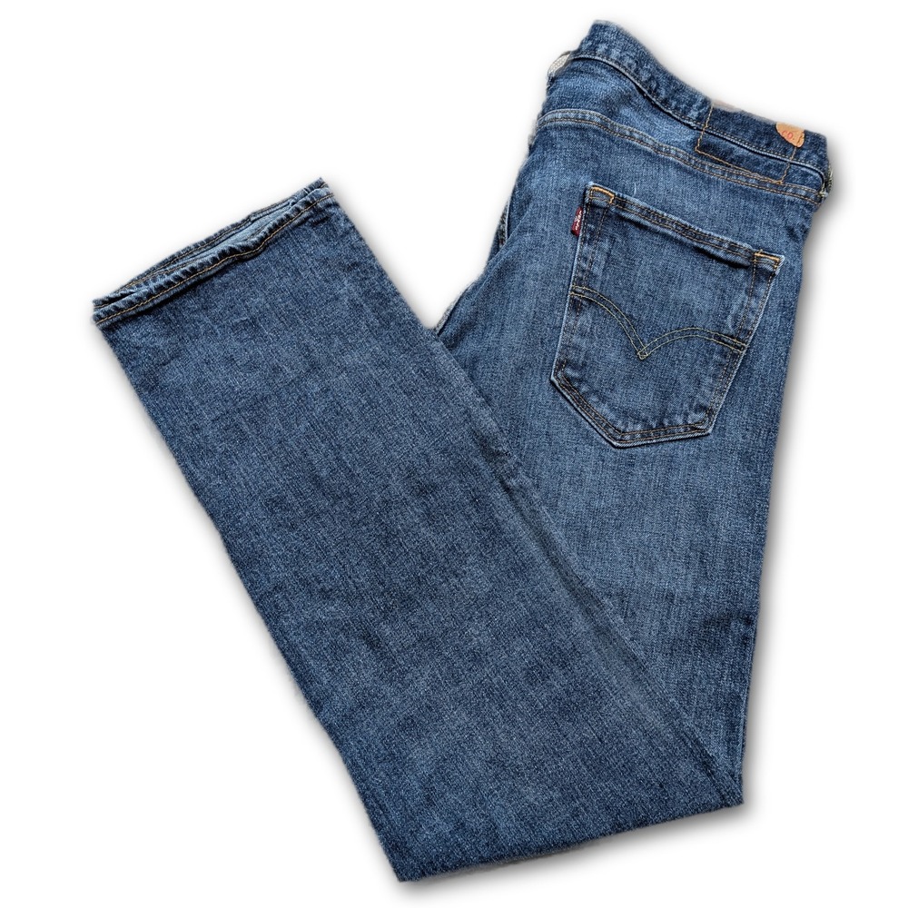 Levi's Mens Jeans 501 Blue 38x30 Original Fit Button Fly Denim Stretch Pockets